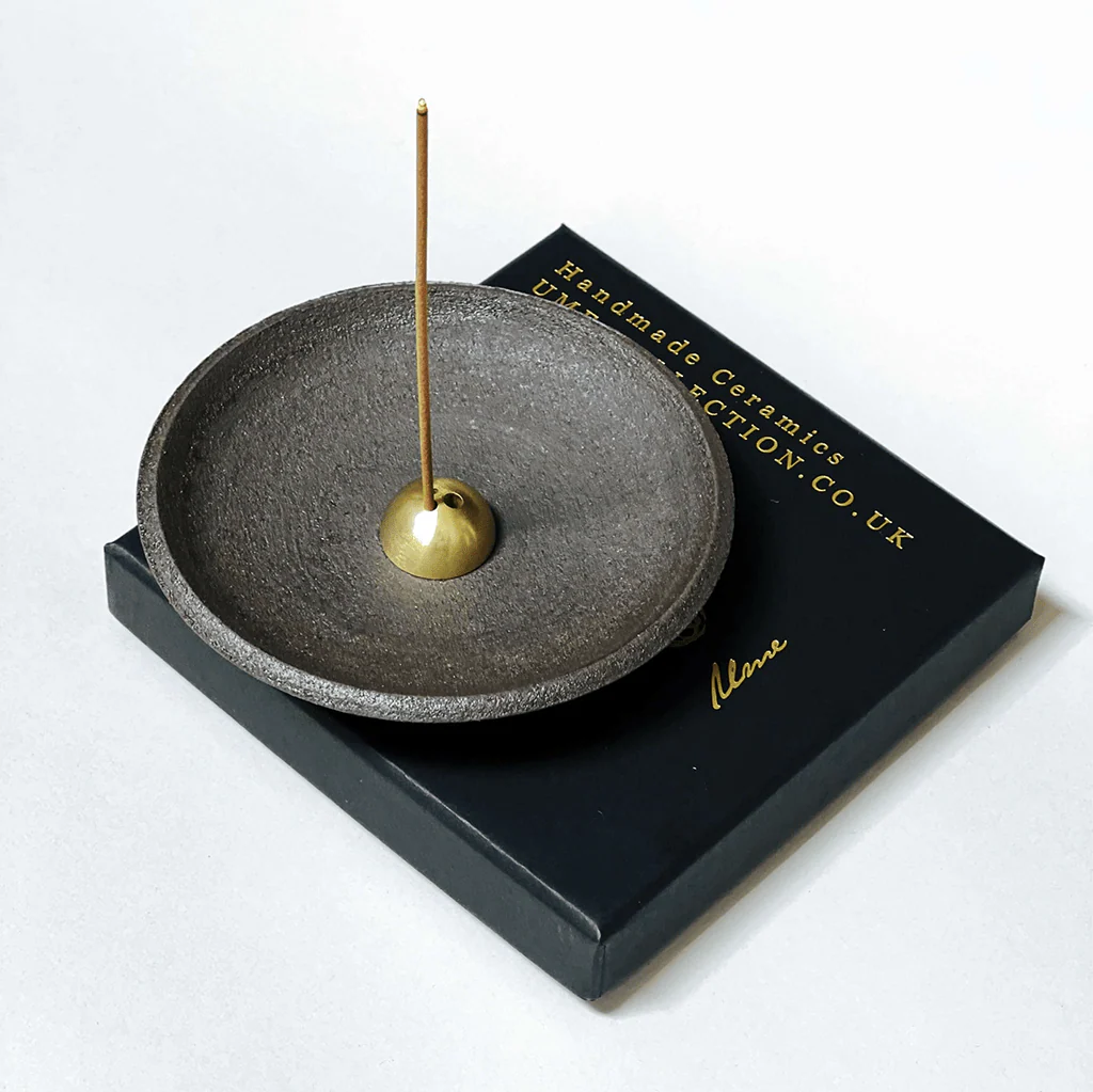 Smudge Dish with Brass Dome Incense Holder