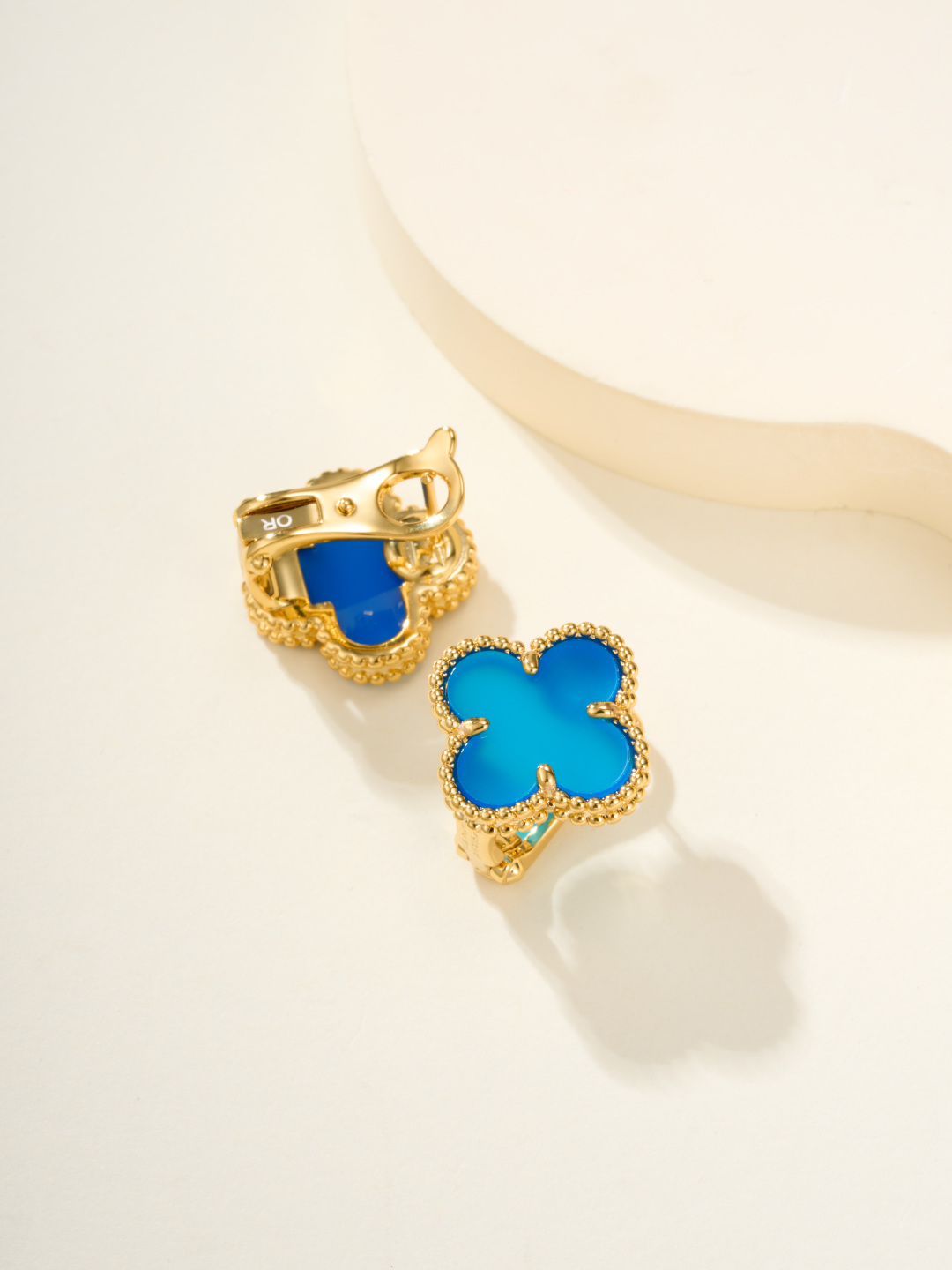 Van Cleef & Arpels Gold and Blue Chalcedony Earrings - cnluxepick