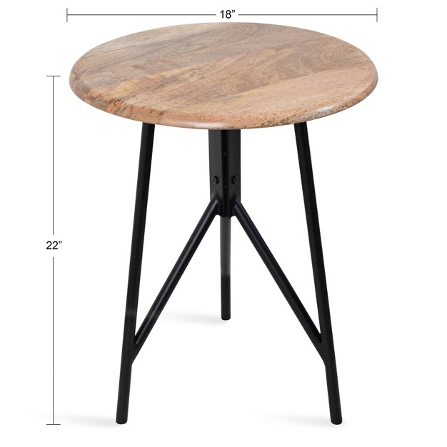 Kate And Laurel Pallson Round Wood Side Table 18x18x22 Natural