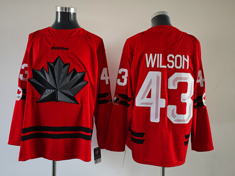 Men's Canada Hockey Tom Wilson #43 Red 2026 Winter Olympics Jersey