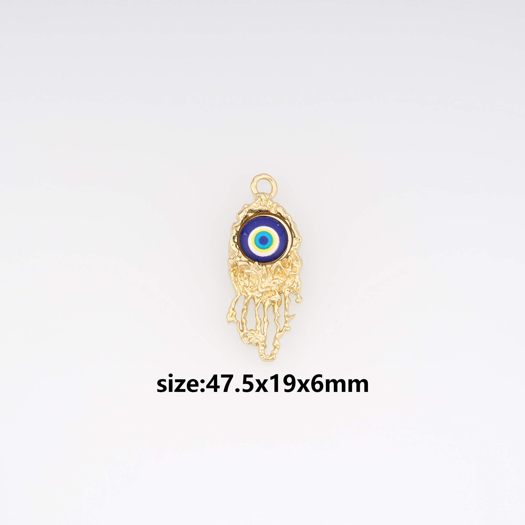 18K Gold Filled Evil Eye Pendant,Enamel Evil Eye Charm Earrings Necklace for DIY Jewelry Making Supply
