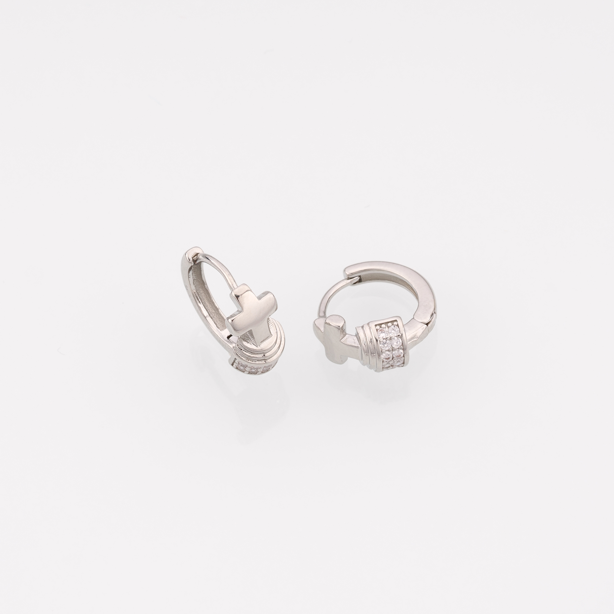 18K Gold Filled Cross Hoop Earrings,Zirconia Earrings,Gold Hoops,Dainty CZ Hoops Huggie