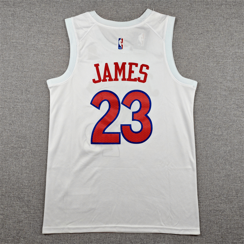 Men's Philadelphia 76ers LeBron James #23 White 2022/23 Swingman Jersey - City Edition