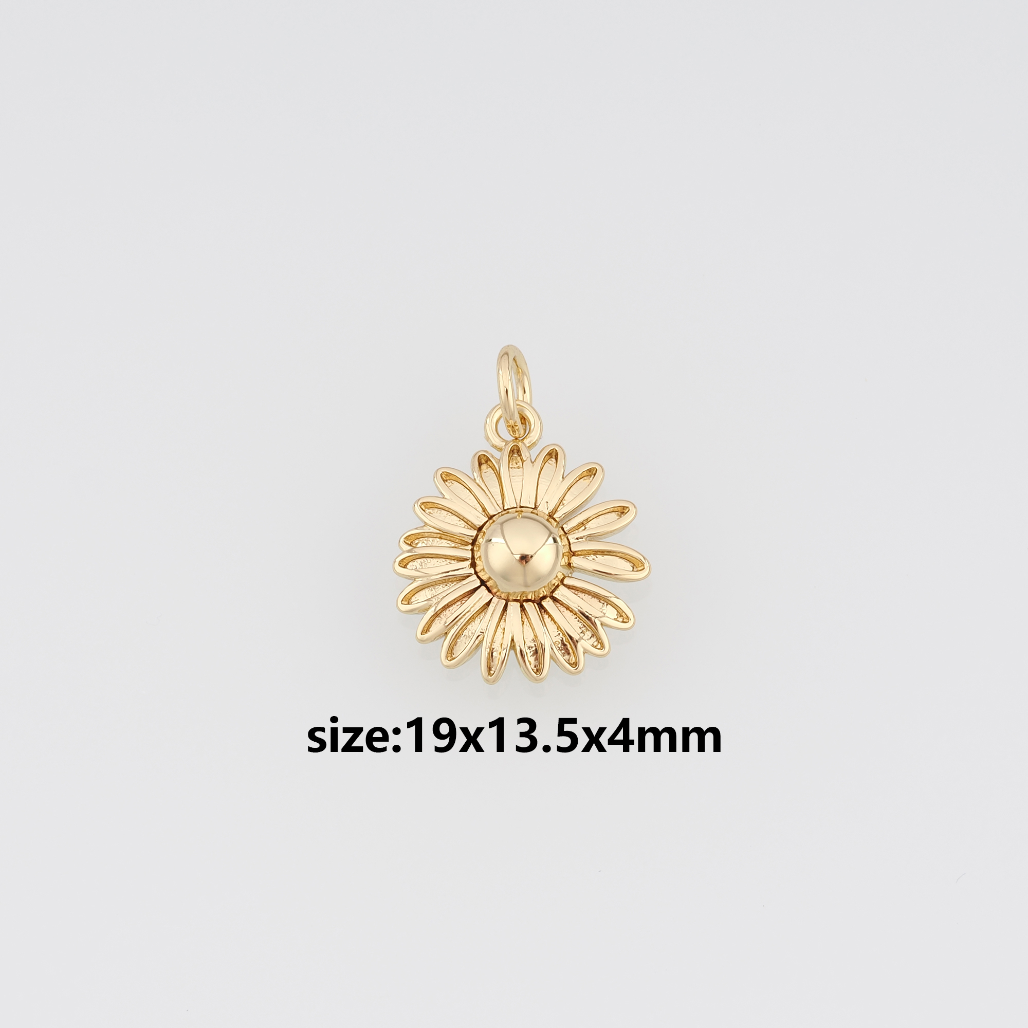 18K Gold Filled Daisy Pendant,Dainty Flower Charm Earrings Necklace for DIY Jewelry Making Supply