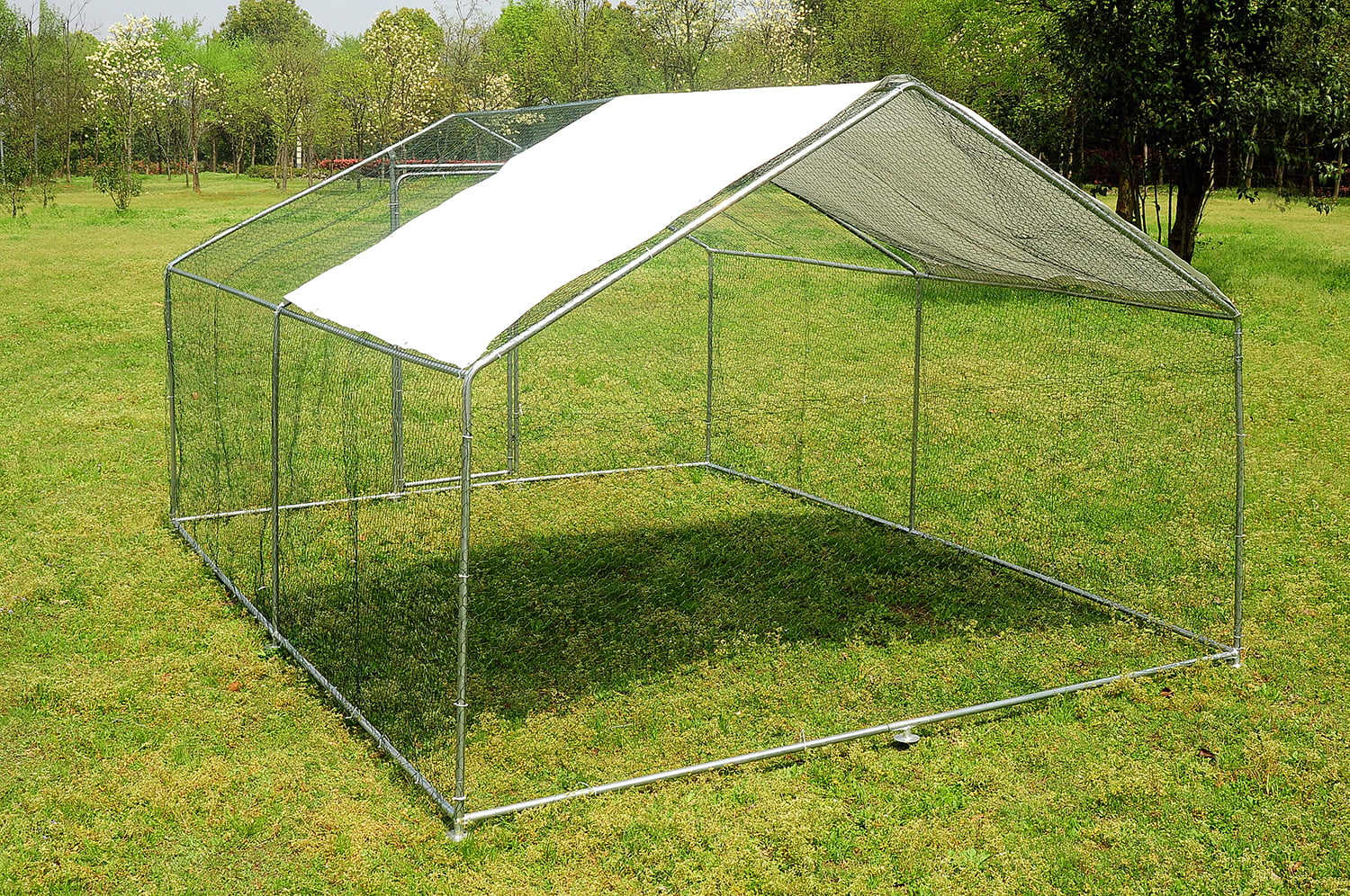10x10ft Walk in Large Metal Chicken Coop Run Backyard Hen House Poultry Rabbit Cage
