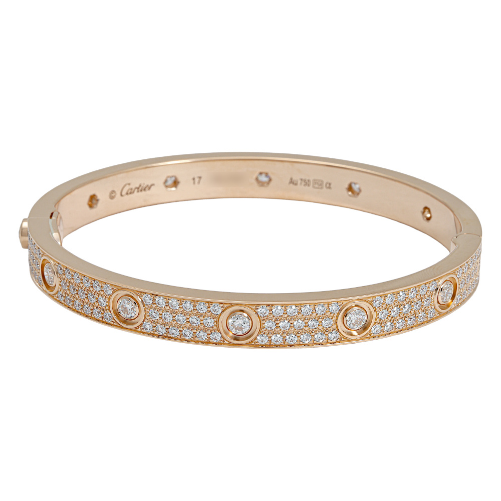 Cartier Love Classic Model Bracelet 18K Rose Gold Diamond