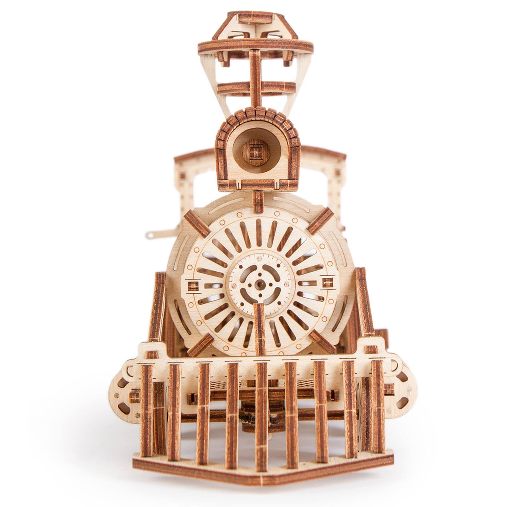 Wood Trick Wooden Toy Train Set with Railway - 34x7â€³ - Locomotive Train Toy Mechanical Model Kit - 3D Wooden Puzzle, Brain