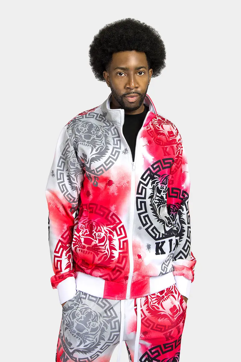Tie-Dye Tiger King Tracksuit – Psychedelic Fusion of Wildlife Graphics & Swirling Dye Patterns