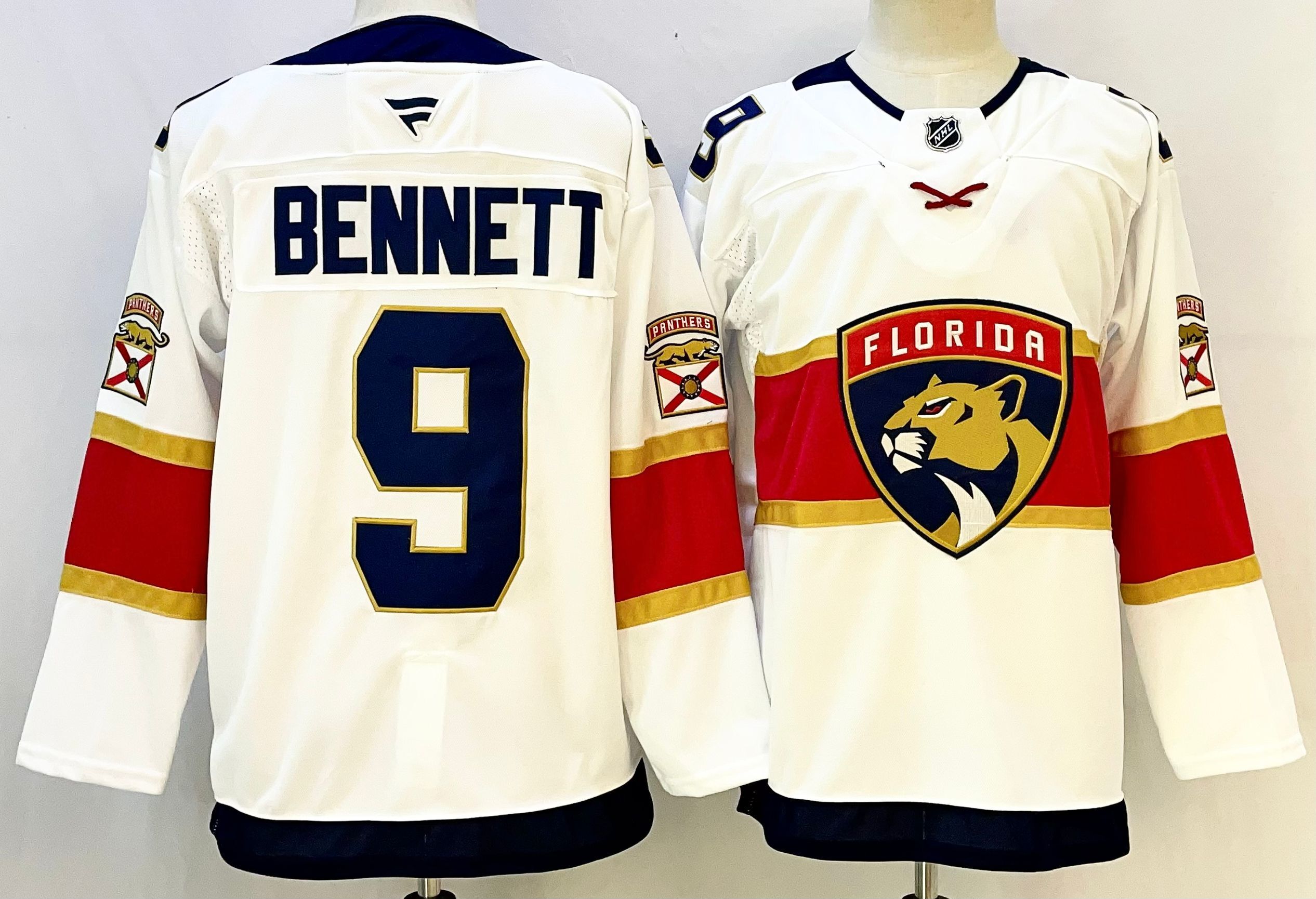 Men's Florida Panthers Sam Bennett #9 Fanatics White Game Jersey