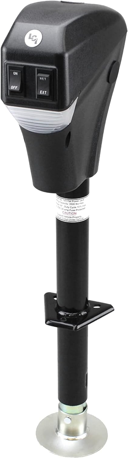Tongue Jack for A-Frame Travel, Cargo, and Utility Trailers or 5th Wheel RVs - 3,500 lb. Lift Capacity, 18
