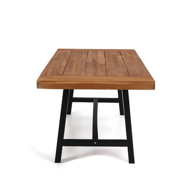 2Piece Patio Wooden Dining Set,1 Wooden Table and 1 Wooden Bench