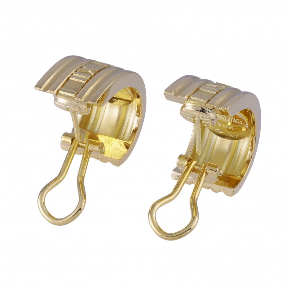 Tiffany & Co. Atlas Earrings 18K Yellow Gold
