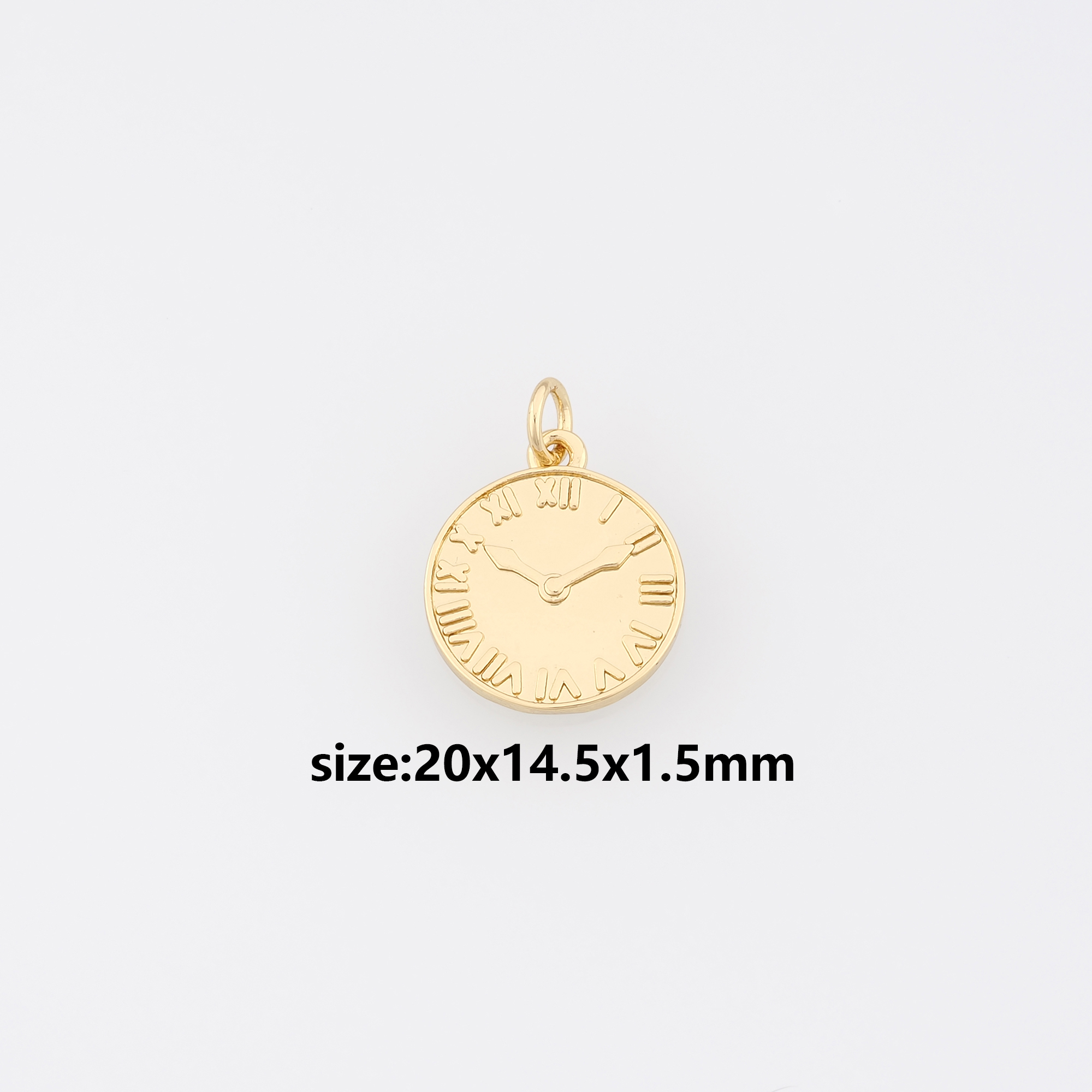18K Gold Filled Clock Pendant,Dainty Clock Charm Earrings Necklace for DIY Jewelry Making Supply