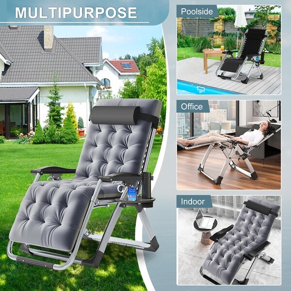 DoCred Zero Gravity Chair,Folding Lawn Chaise Recliner Lounge Chair