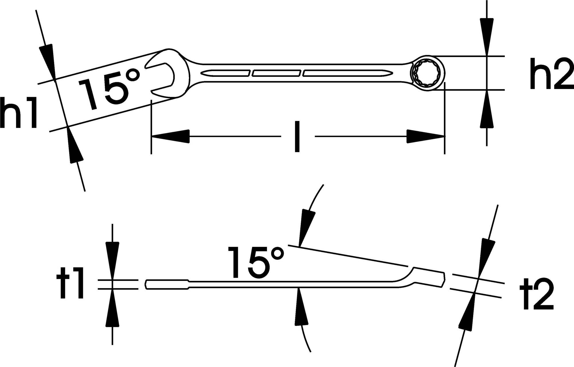 Elora Combination Spanner DIN 3113, Form B, Elora-205-32 mm