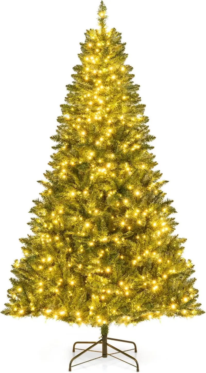 Pre-Lit Artificial Christmas Tree – 7 Light Modes & Collapsible Metal Stand Included
