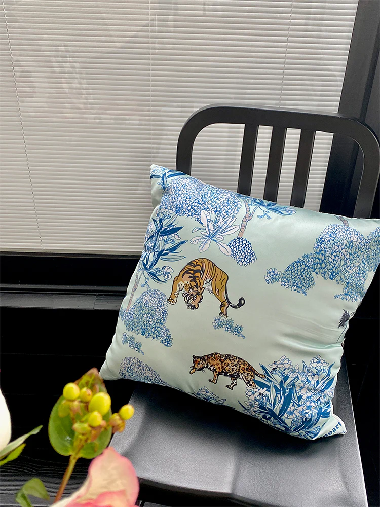 BD033 - Hand-Painted Vintage Coco Silk Feel Pillow: Designer Cushion