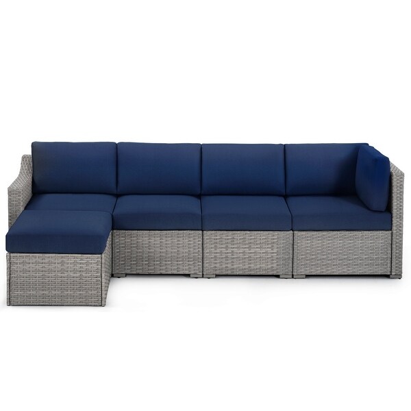 5 Piece Patio Sectional Conversation Set