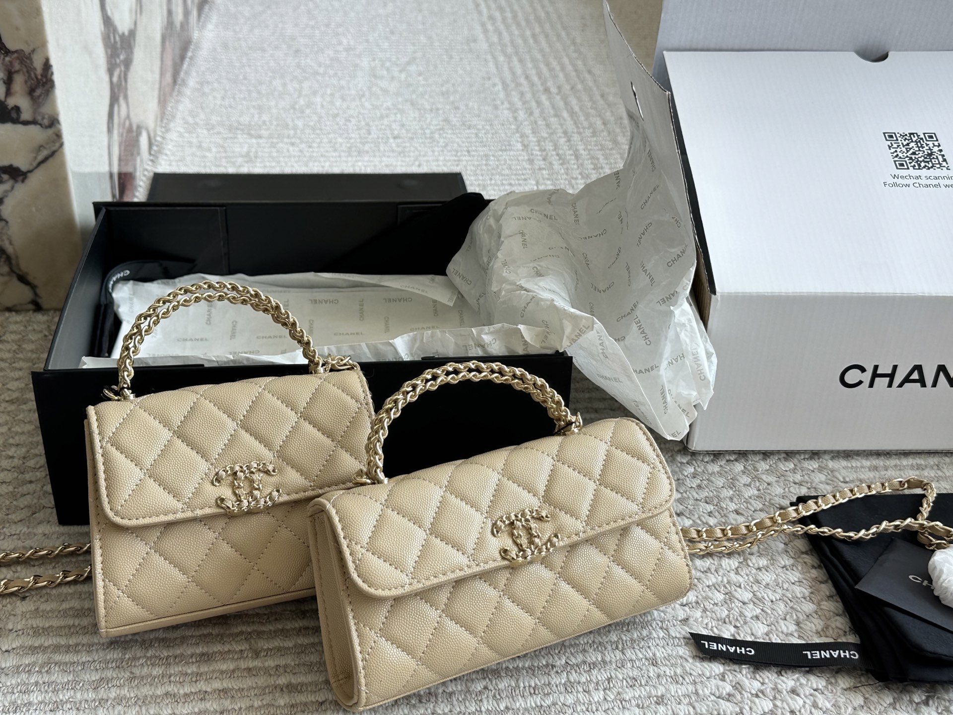 Chanel 23kelly caviar phone bag - cnluxepick