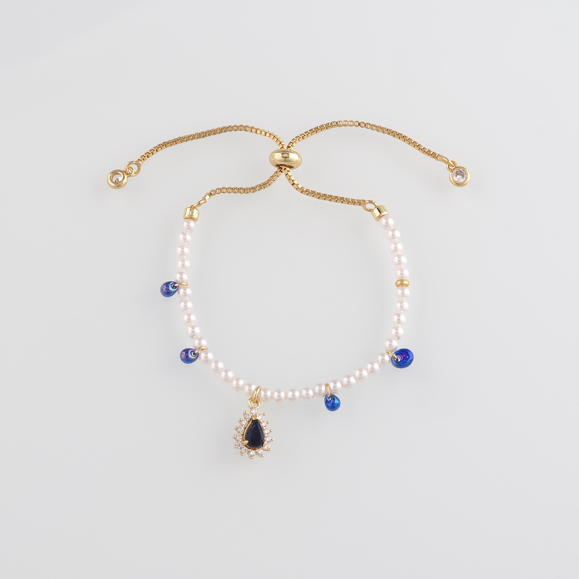 18K Gold Filled Beaded Chain Bracelet,Bead Bracelet,Adjustable Bracelet,Gift For Her