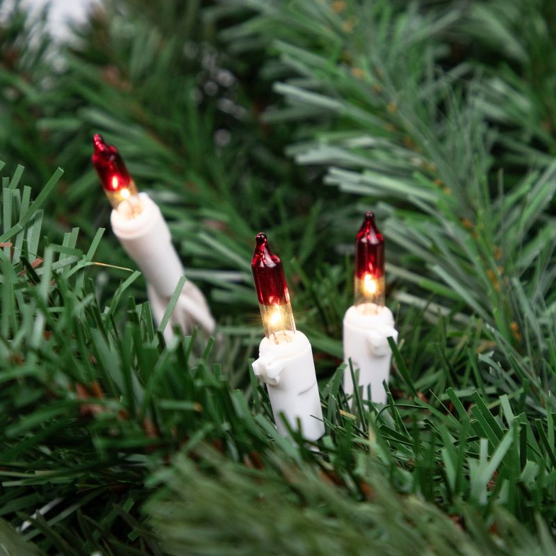 Northlight Mini Christmas Light Set - Clear with Red Tips - 10' White Wire - 50pcs