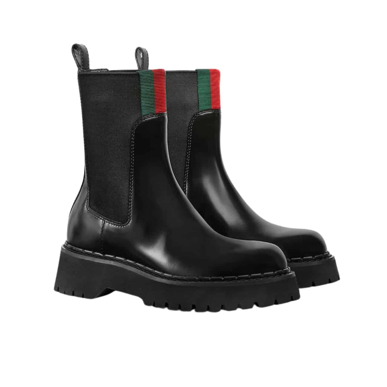 Gucci Women’s Boot With Web Anand Leather Black