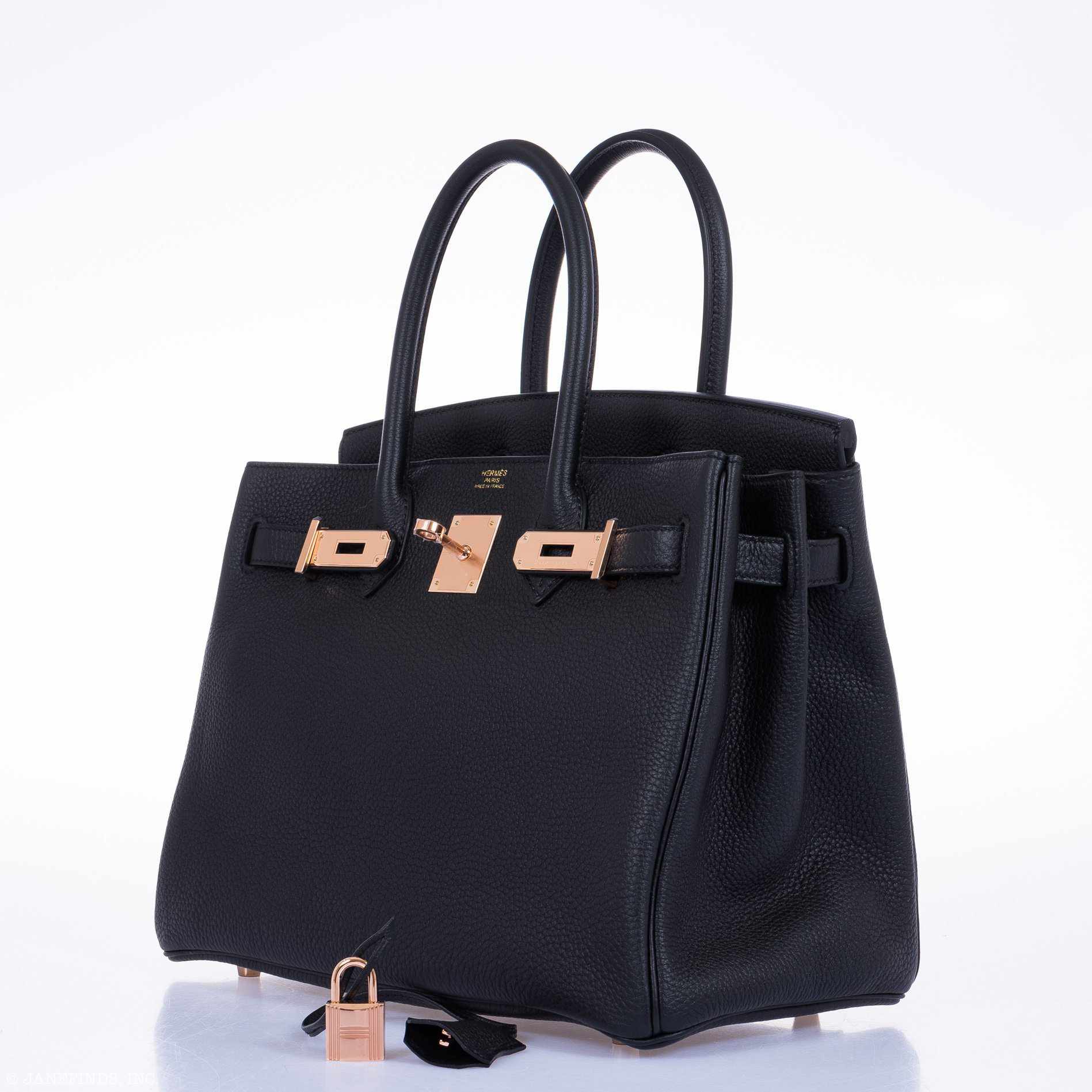 Hermès Birkin 30 Black Togo Rose Gold Hardware