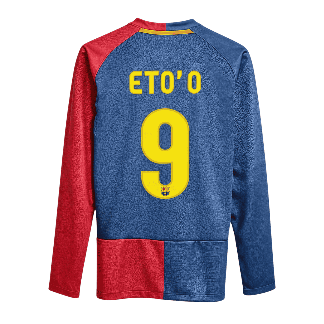 Retro Soccer Jersey ETO'O #9 Barcelona Home Long Sleeve 2008/09 - UCL Final - UCL