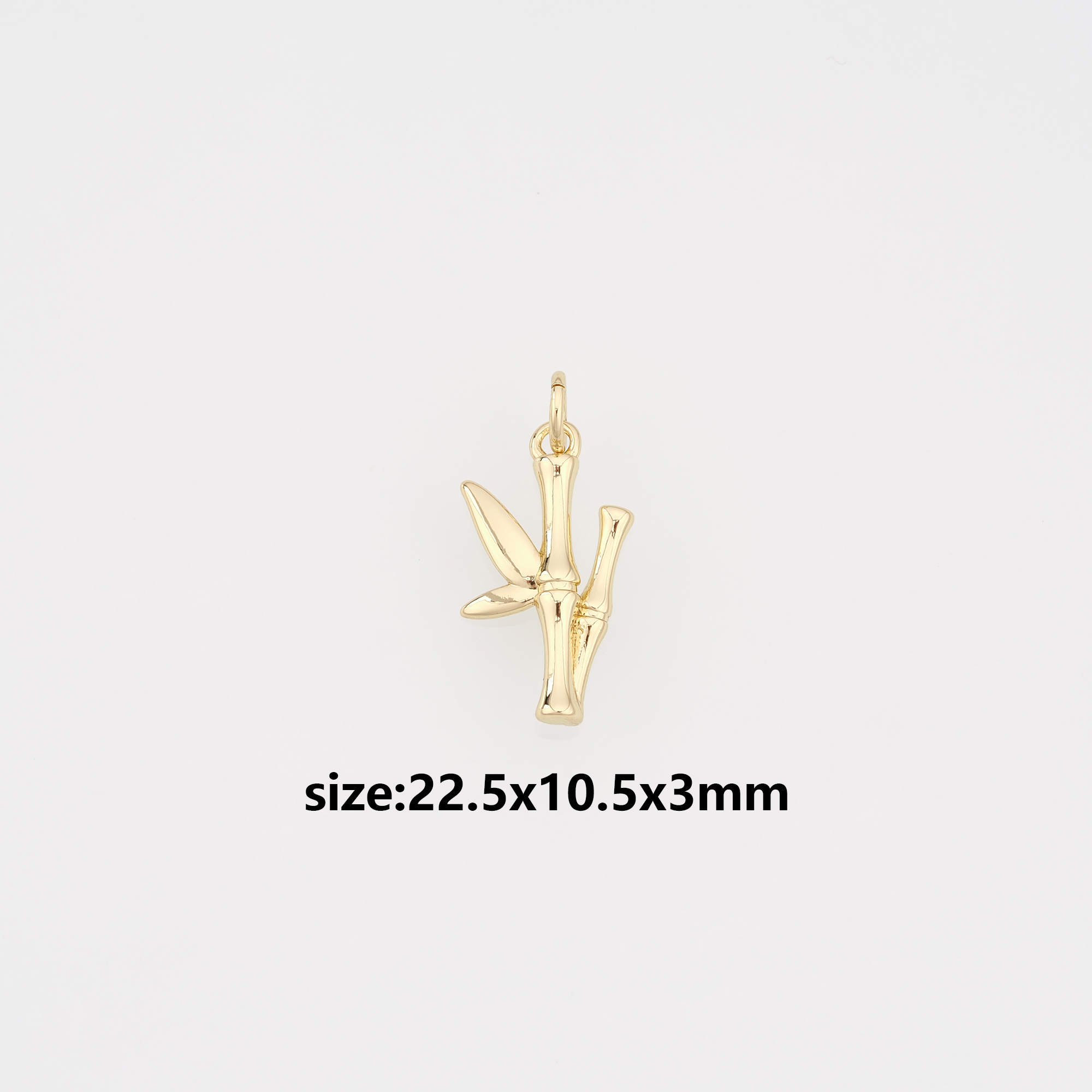 Dainty Bamboo Pendant,18K Gold Filled Bamboo Charm Earrings Necklace for DIY Jewelry Making Supply
