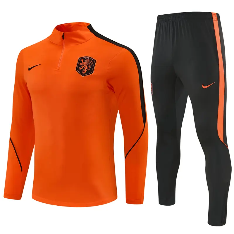 Adult/ Kids Netherlands 2627 Half Zippered Training Suit - Orange