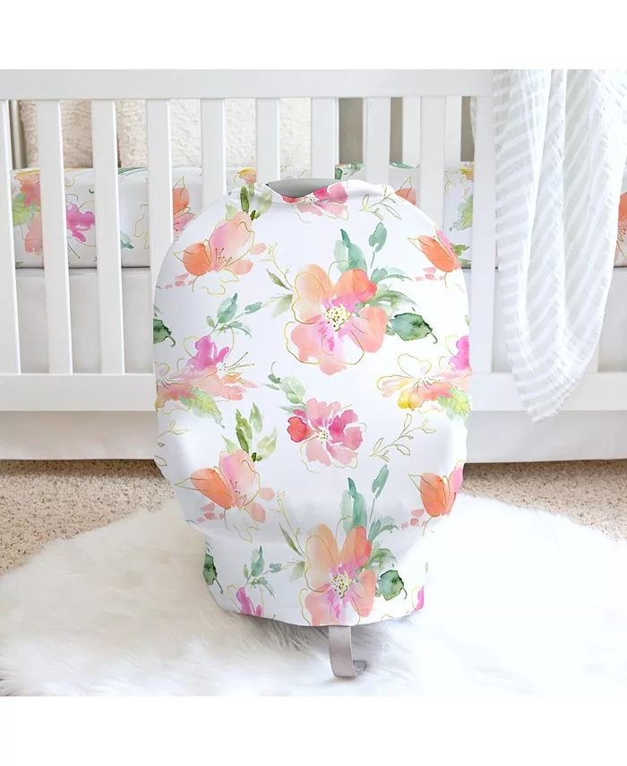 Honey Lemonade Multifunctional Nursing Cover Carseat Cover - Pink and Gold Floral