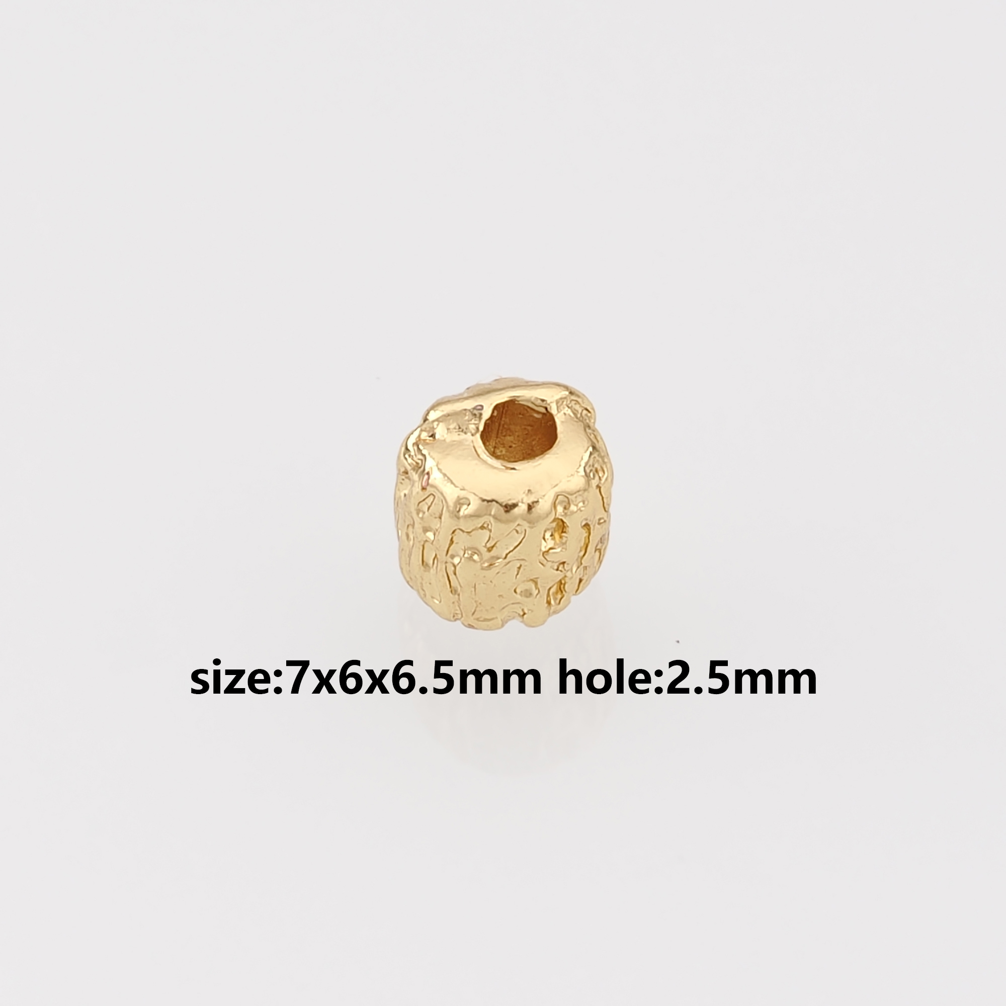 10Pcs 18K Gold Filled Geometric Spacer Beads,Geometric Bead for Bracelet Jewelry Necklace Making Supply