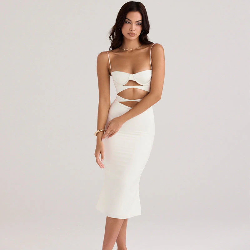 Cutout Sweetheart Neckline Bodycon Midi DressClistos