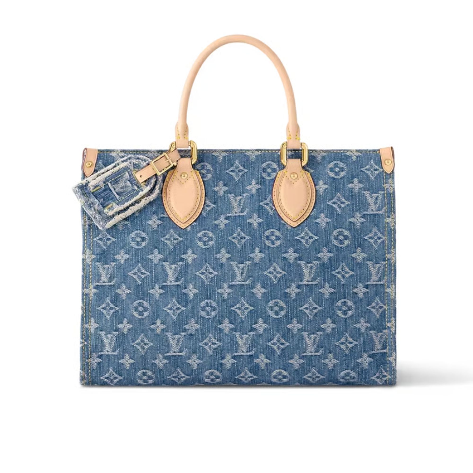 Louis Vuitton New Lv Remix Onthego Mm Denim Blue 35Cm M46871
