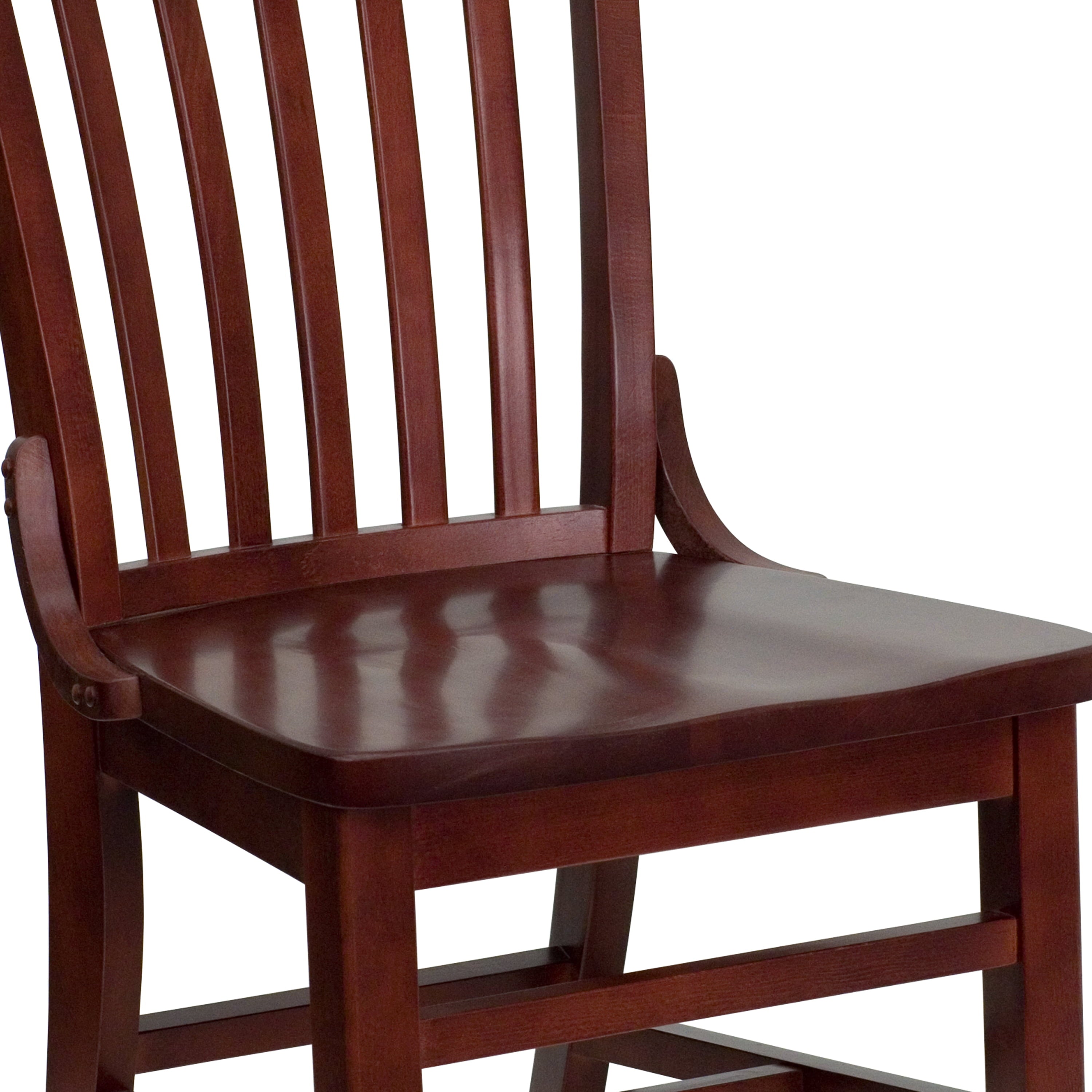 Flash Furniture HERCULES Series School House Back Mahogany Wood Restaurant Chair