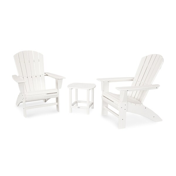 POLYWOOD Nautical 3piece Adirondack Chair and Table Set