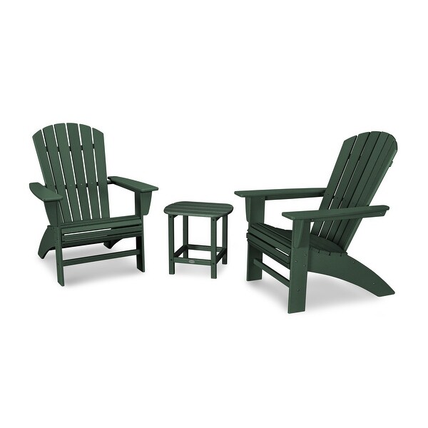 POLYWOOD Nautical 3piece Adirondack Chair and Table Set