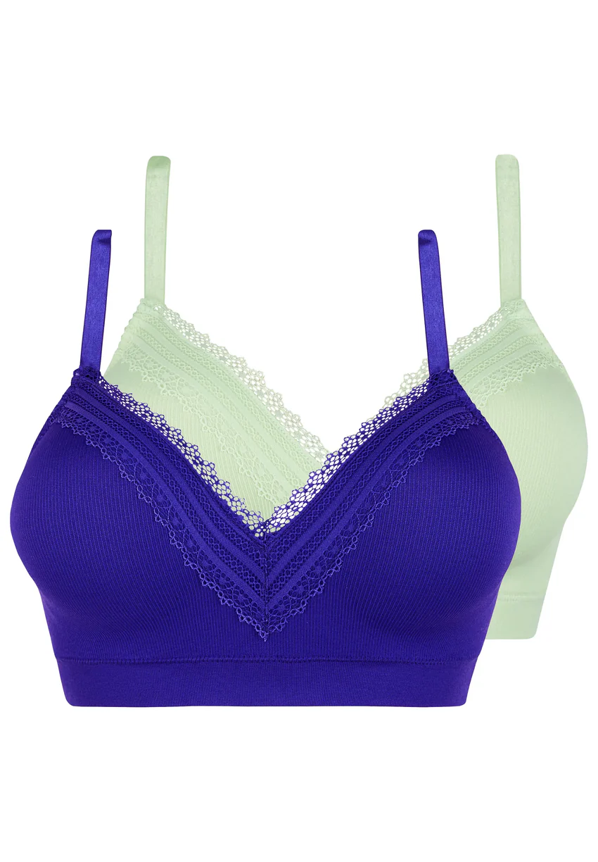 Lot de 2 brassières Agathe Bleu Royal & Vert Tendre
