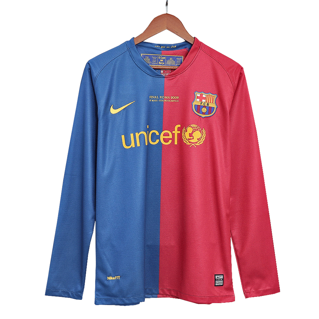 Retro Soccer Jersey Barcelona Home Long Sleeve 2008/09 - UCL Final