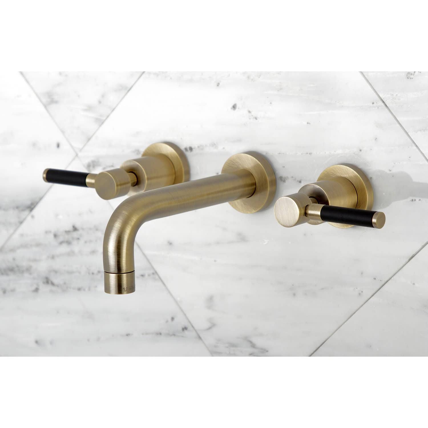 Kingston Brass KS8126DKL Kaiser 2-Handle Wall Mount Bathroom Faucet, Polished Nickel