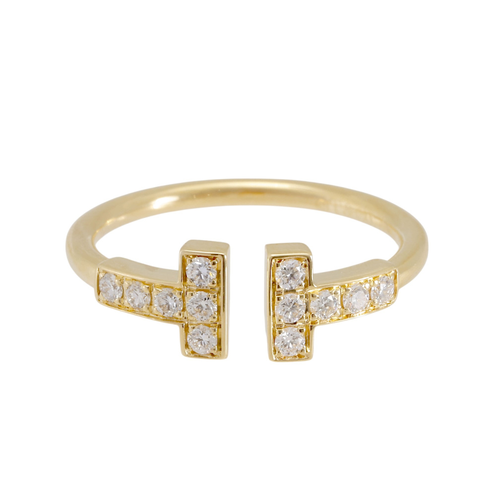 Tiffany & Co. Tiffany T Diamond Wire Ring 18K Yellow Gold 60147102