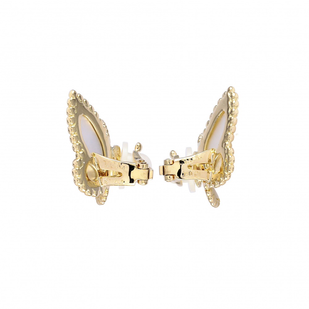 Van Cleef & Arpels Fauna de Papillon Earrings 18K Yellow Gold