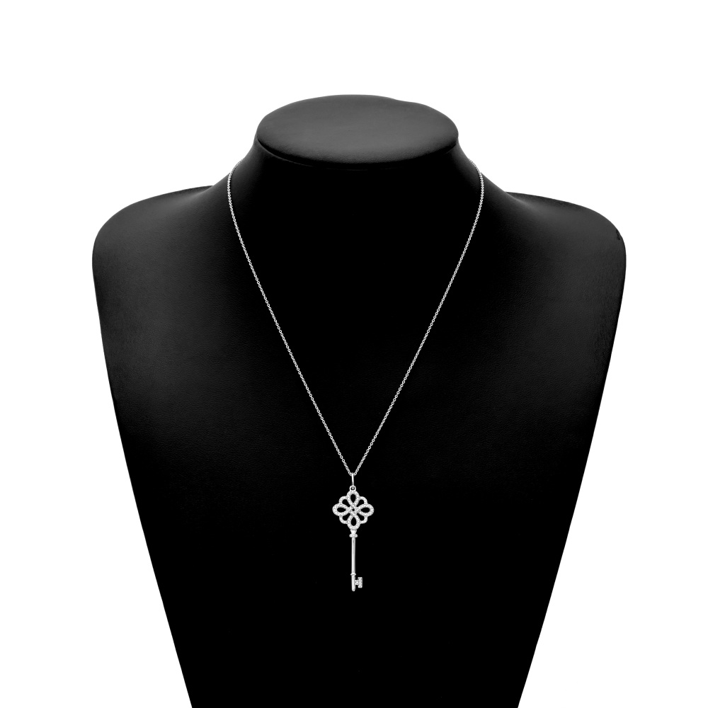 Tiffany & Co. Knot Necklace 18K White Gold Diamond