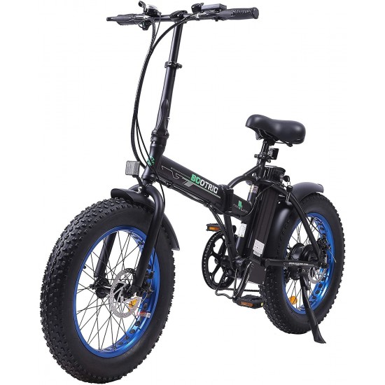 Electric Fat Tire Bicycle 20″ X 4″ Folding Bike 500W 12Ah 36V Lithium Battery Beach Mountain Snow Ebike Moped (UL Model)