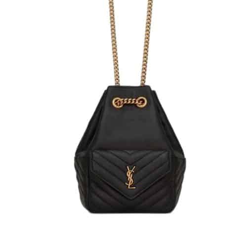 Saint Laurent Joe Mini Bucket Bag In Quilted Black 19Cm