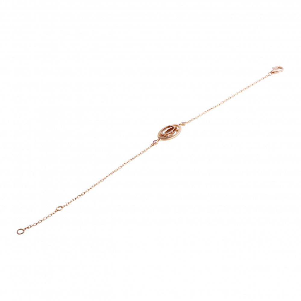 Cartier Logo Double C Bracelet 18K Rose Gold Sapphire