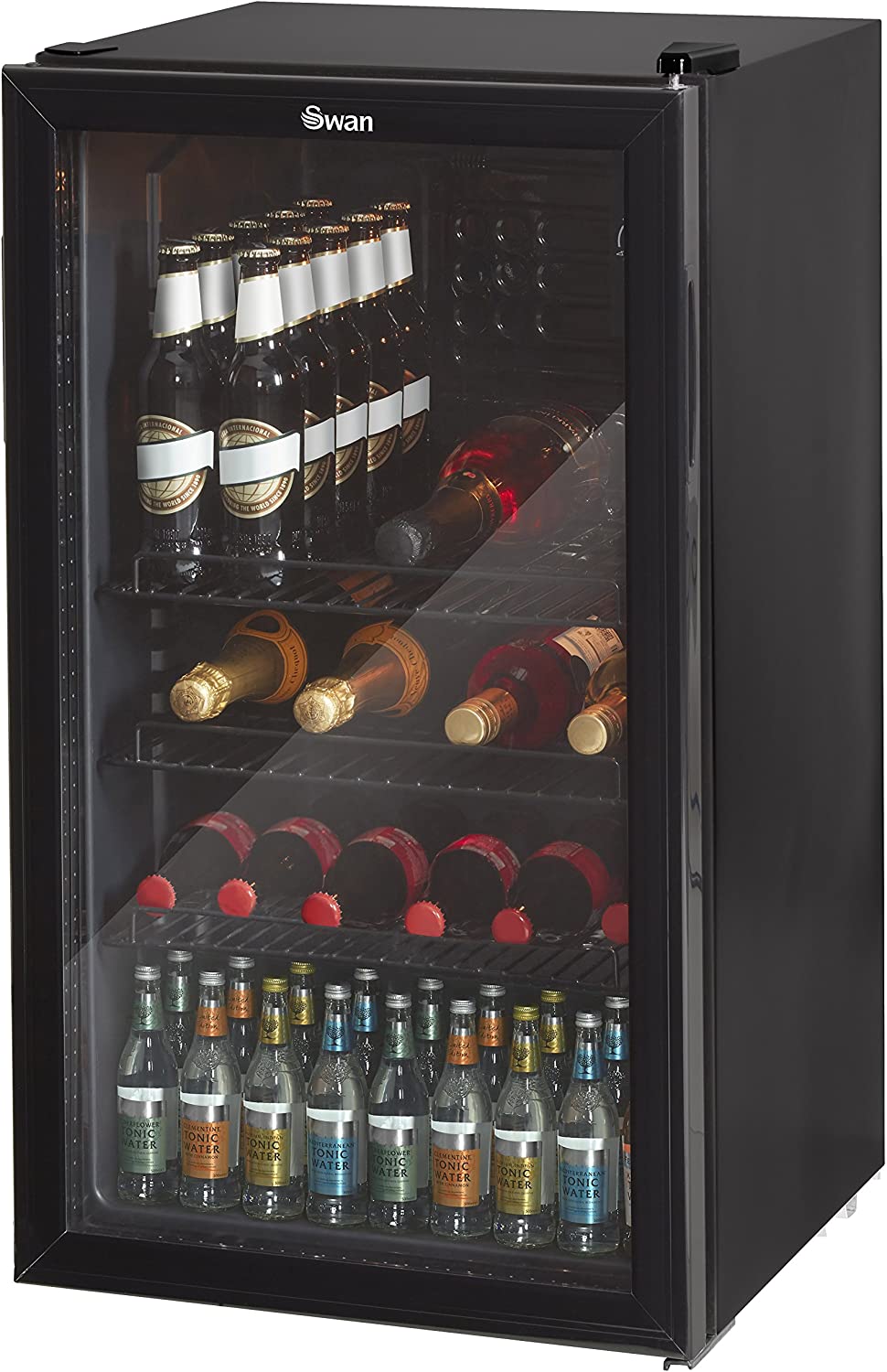 80L Glass Fronted Under Counter Fridge, Wine Beer and Beverage Cooler