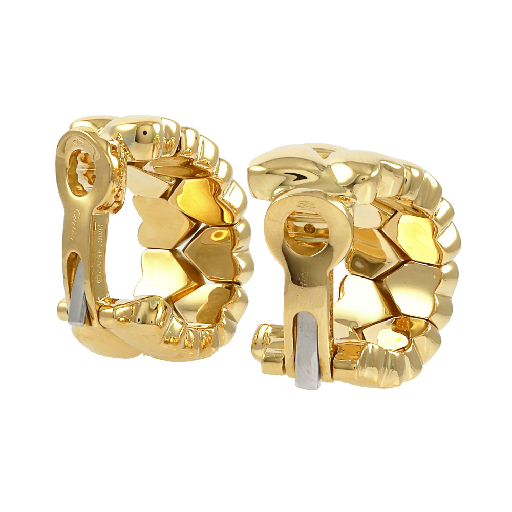 Cartier Double Heart Earrings 18K Yellow Gold