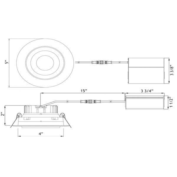 Lotus 4x22 LED Round Gimbal Brushed Nickel 1,000 Lumens 3000K