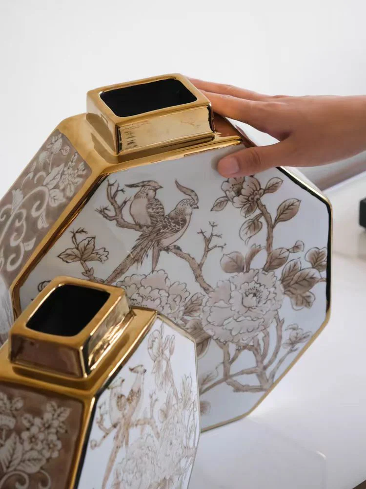 DC091 - Gilded White Porcelain! Oriental Paris Grisaille New Chinese Style 
